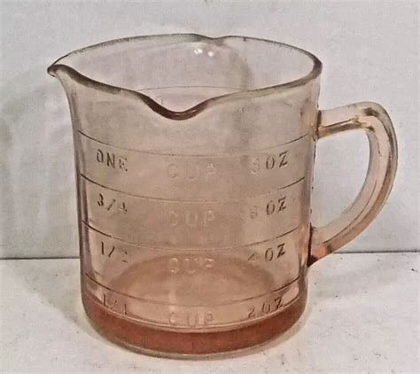 Vintage S Kellogg S Pink Depression Glass Measuring Cup Pour