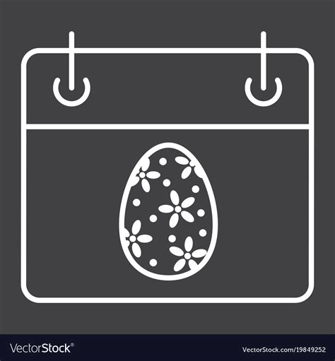 Easter Calendar Line Icon And Holiday Royalty Free Vector