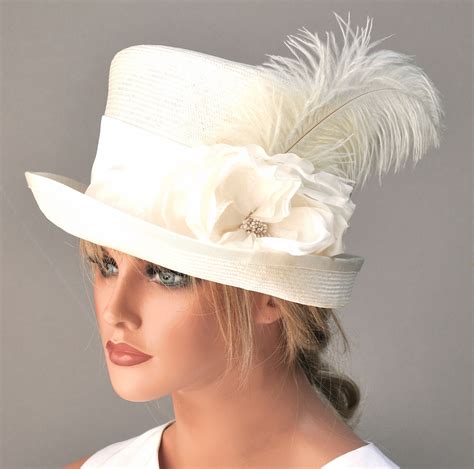 Kentucky Derby Hat Ivory Wedding Hat Bridal Hat Headpiece Womens