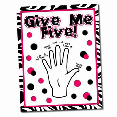Give Five Clipart Classroom Poster Management Posters