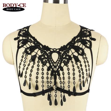 Womens Black Sheer Bralette Strappy Bondage Body Harness Cage Bra Lace See Through Lingerie Soft
