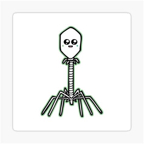 Cute Bacteriophage Sticker For Sale By Drgartland Redbubble