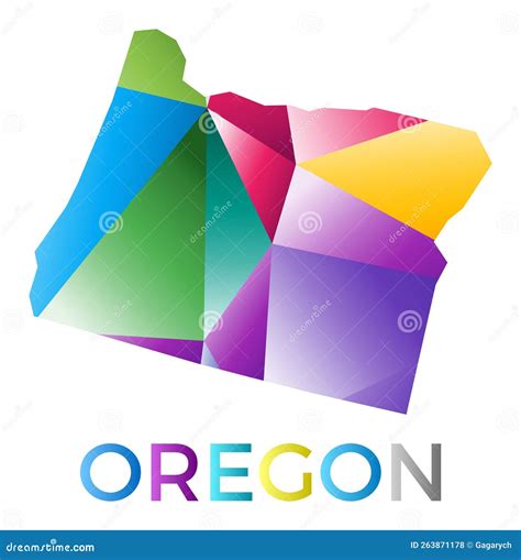 Bright Colored Oregon Shape Stock Vector Illustration Of Polygonal