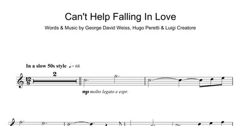 Cant Help Falling In Love Flute Solo Print Sheet Music Now