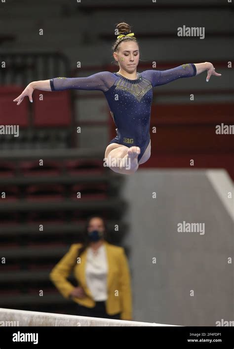 Michigans Natalie Wojcik Performs On The Balance Beam During The 2021