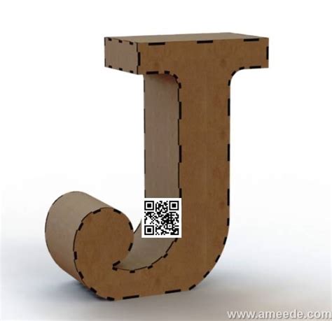 3d Letter J File Cdr And Dxf Free Vector Download For Laser Cut Free