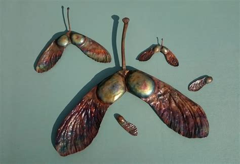 Emily Stone Copper Sycamore Seedpod Sculpture Copper Creatures