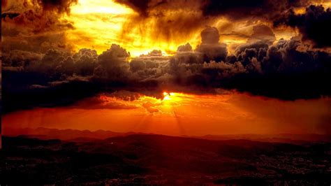 Sunsets Hidden Sun Nature Clouds Rays Sunset Wallpaper Dark Cloud In