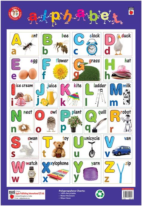 This is part of the learning about the alphabet pack with 114 printable alphabet pages in all. Alphabet Charts at Rs 99/piece | Teaching Charts | ID ...