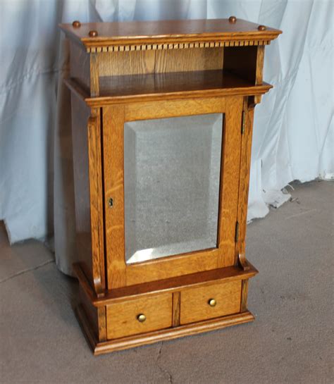 Salvaged icebox hardware make new cabinets look like vintage equipment. Bargain John's Antiques | Antique Oak Medicine Cabinet ...