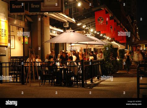 Evening on an outside patio of a Yaletown, Vancouver bar/restaurant