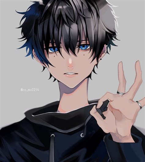 Animeboy Hot Blueeyes Blackhair Anime Blue Hair