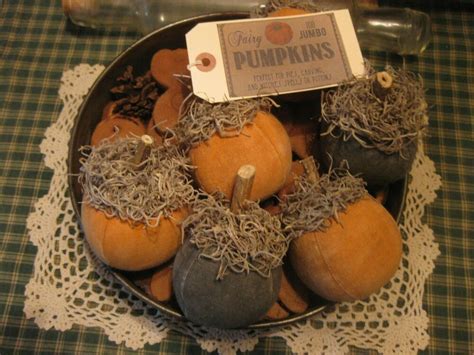 Primitive Halloween Fall Pumpkin Bowl Fillers Shelf Sitters Ornies