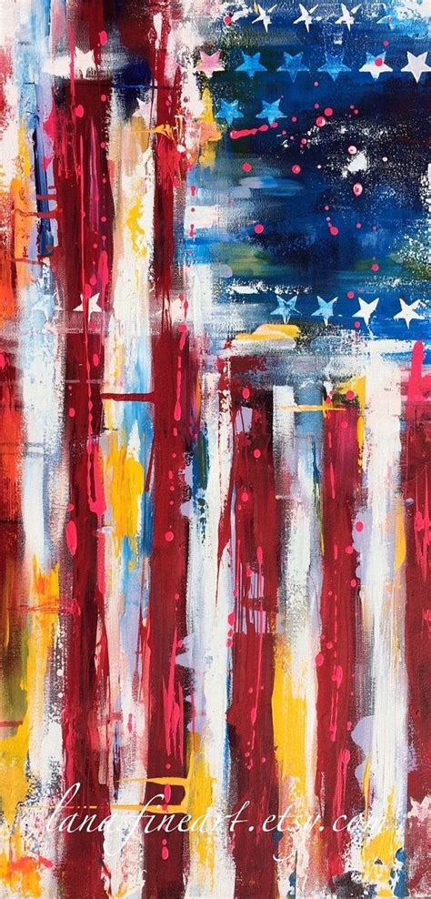 American Flag Abstract Painting Abstract Expressionism Modern