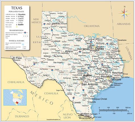 Map Of Texas Printable