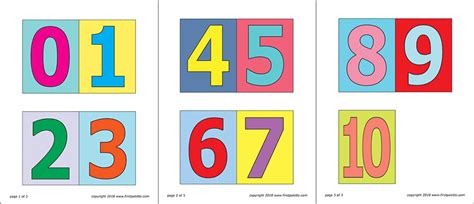 Colored Printable Numbers 1 10 Rainbow Color Number L