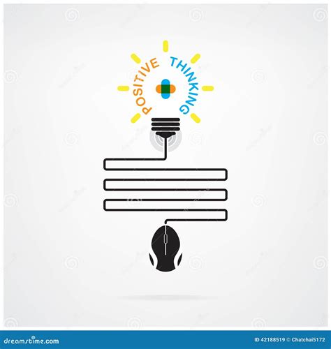 Creative Light Bulb Idea And Positive Thinking Concept Stock Vector