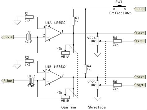 The mixer is shown with two inputs, but you can add as many as you want by just duplicating the sections which are. op-amp Circuits | Electronic Circuit Diagram and Layout