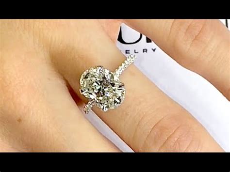 Lab grown diamond oval solitaire engagement ring in 14k rose gold (3/4 ct.) $2,299.00. 3 carat Oval Diamond Engagement Ring - YouTube
