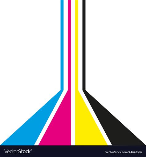 Abstract Cmyk Lines Cyan Magenta Yellow And Black Vector Image
