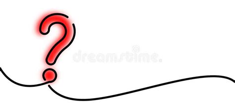 Red Question Mark Drawn By Single Line Stock Vector Illustration Of