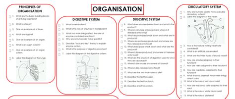 Aqa Gcse Biology Revision Questions Starfish Revision