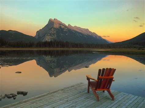Vermillion Lake Escape Mount Rundle Reflected Banff National Park