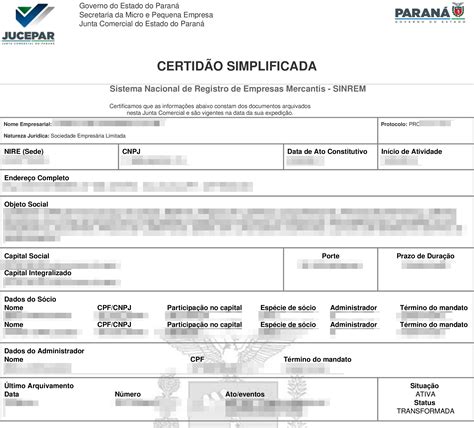 Certidões Junta Comercial Do Paraná