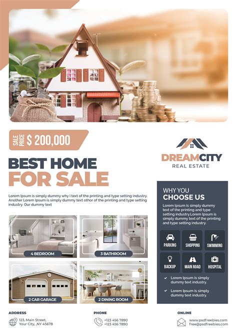 Real Estate 3 Free Psd Flyer Template Stockpsd