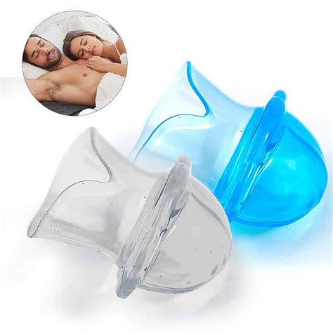 Anti Snoring Tongue Device Silicone Sleep Apnea Aid Stop Snore Sleeve Blueclear Ebay