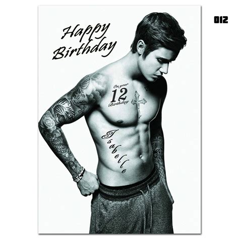 £3 25 gbp large personalised birthday card justin bieber for any age name 012 ebay home