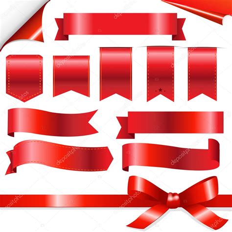 Red Ribbons Set — Stock Vector © Barbaliss 9761401