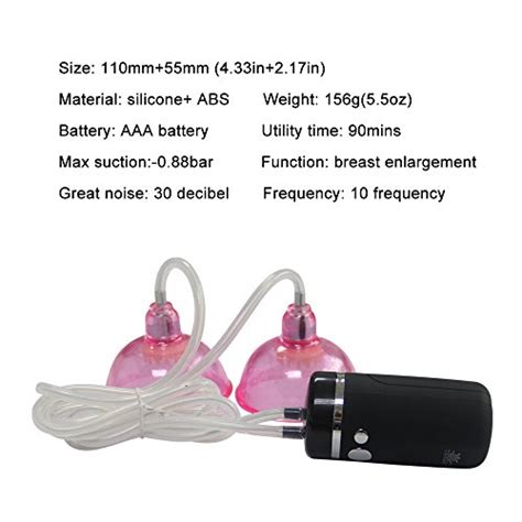 Luoge Breast Enlargement Suction Cups Vibrators Multi Speed Breast Massager For Womenblack
