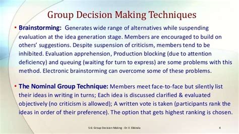 s 6 group decision making