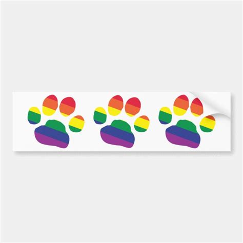 Gay Pride Paw Print Bumper Sticker