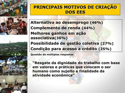 A Economia Solidaria Expressa Formas De Organização Economica