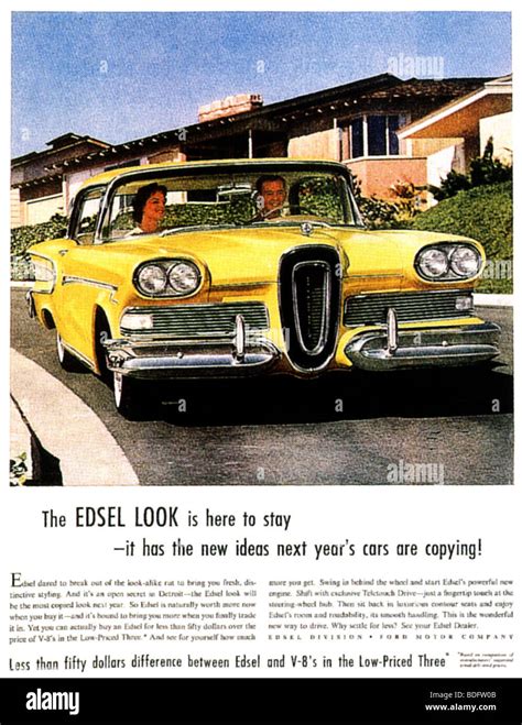 Ford Edsel Advert For The 1958 Model Edsel Convertible Stock Photo Alamy