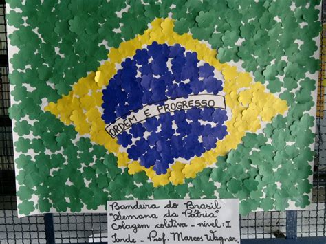 Mwb Criando Com Arte Bandeira Do Brasil Colagem Coletiva Realizada
