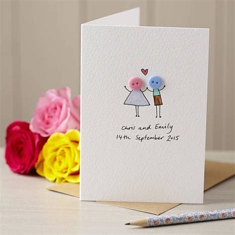 See more ideas about anniversary gifts, homemade anniversary gifts, homemade gifts. Personalised 'Button Love' Hand Illustrated Card ...