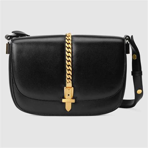 Gucci Gg Women Sylvie 1969 Small Shoulder Bag Textured Leather Lulux