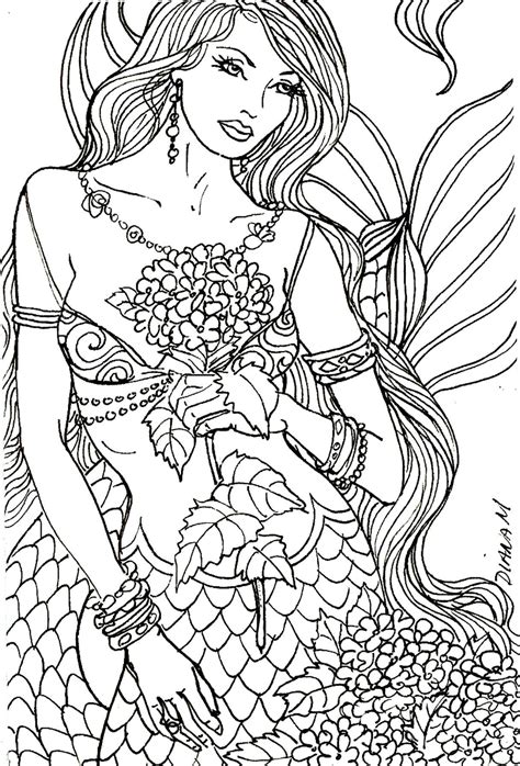 realistic mermaid coloring pages  getdrawings