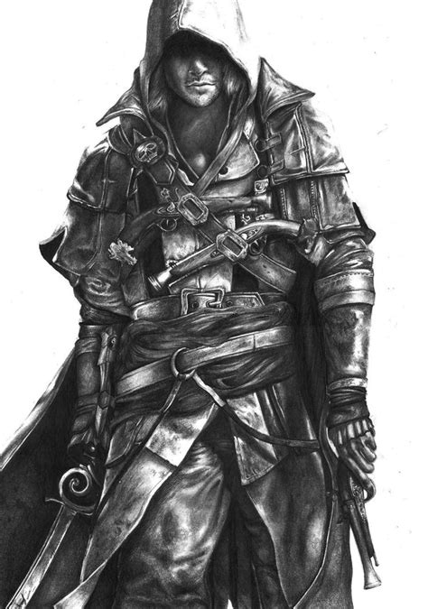 Pencil Drawing Assassins Creed 4 Black Flag Assassins Creed Art