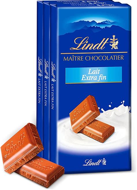 Lindt Tablette Lait Extra Fin MAITRE CHOCOLATIER Chocolat Au Lait G Lot De Amazon