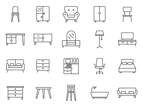 20 Furniture Vector Icons