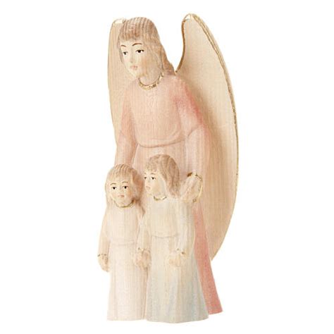 Wooden Guardian Angel With Children Statue Online Sales On