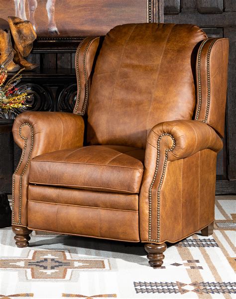 Cowboy Suela Recliner Tan Distressed Leather American Made Adobe