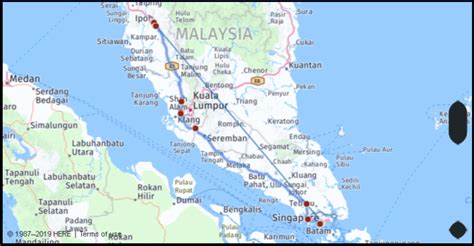 The quickest flight from singapore changi airport to ipoh airport is the direct flight which takes 1h 10m. Map Of Malaysia Ipoh - Maps of the World