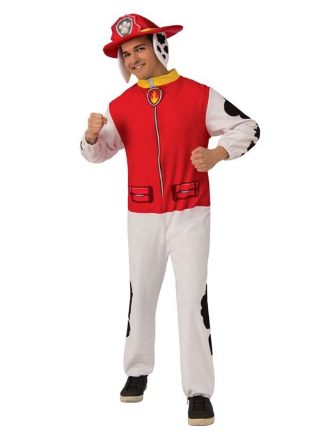 Rubies Mens Paw Patrol Adult Marshall Costume Jumpsuit Funtober