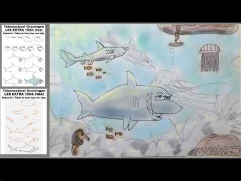 Tijdens het zoeken bedenken ze wat ze allemaal willen doen. Tekenles Feedbackvideo Liz: Haaien tekenen. Onderwater ...