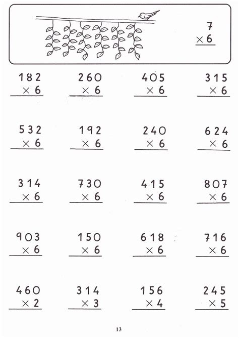 Fichas Con Ejercicios De Multiplicaciones Por Una Cifra Para Imprimir